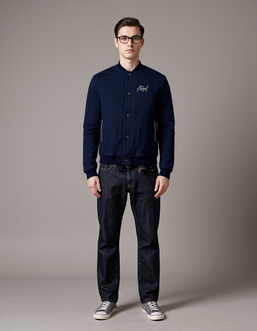 Imperial Night Varsity College Jacket in Sapphire Night Blue