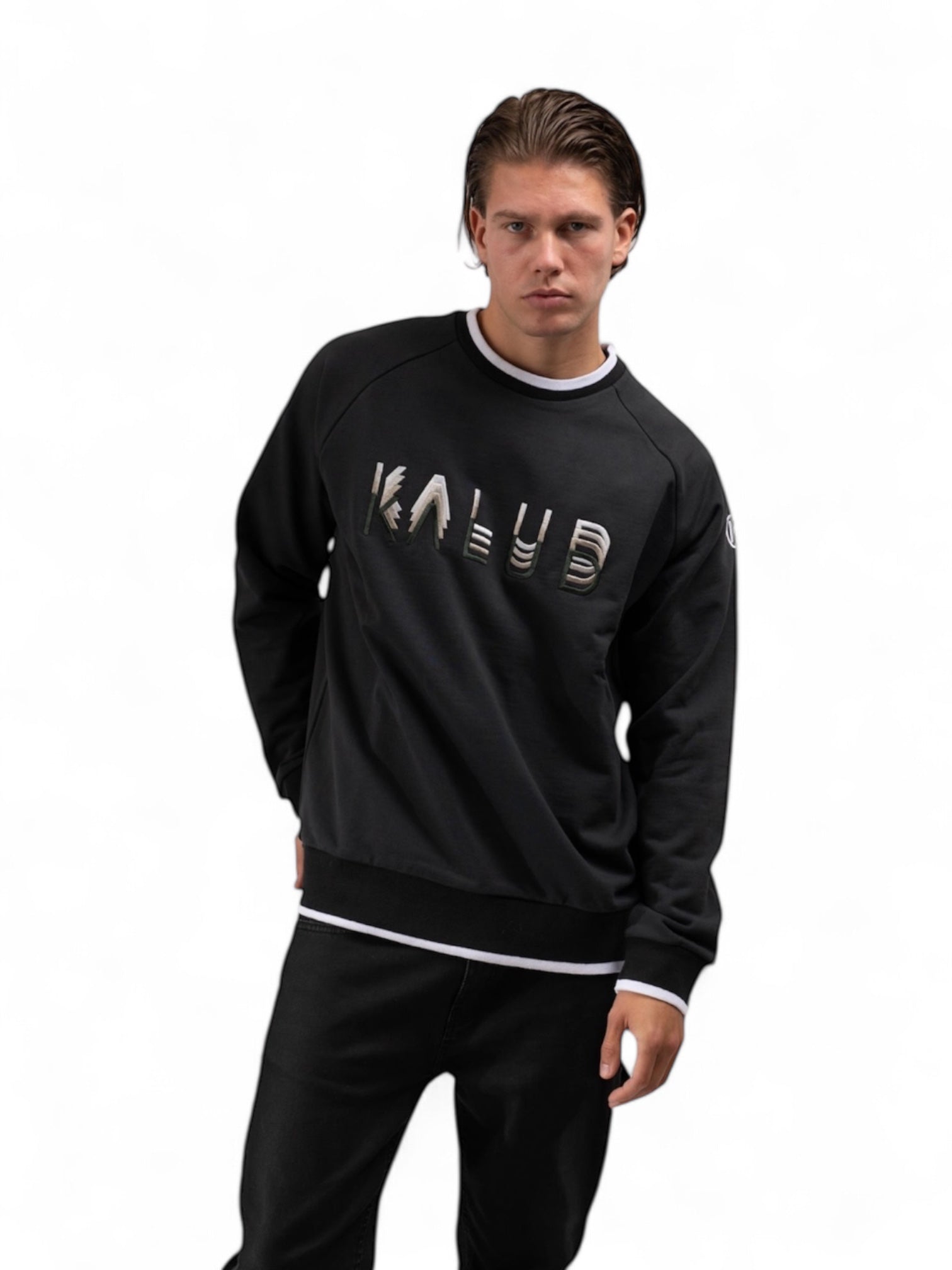 Regular Fit Pullover Washed Black 3D