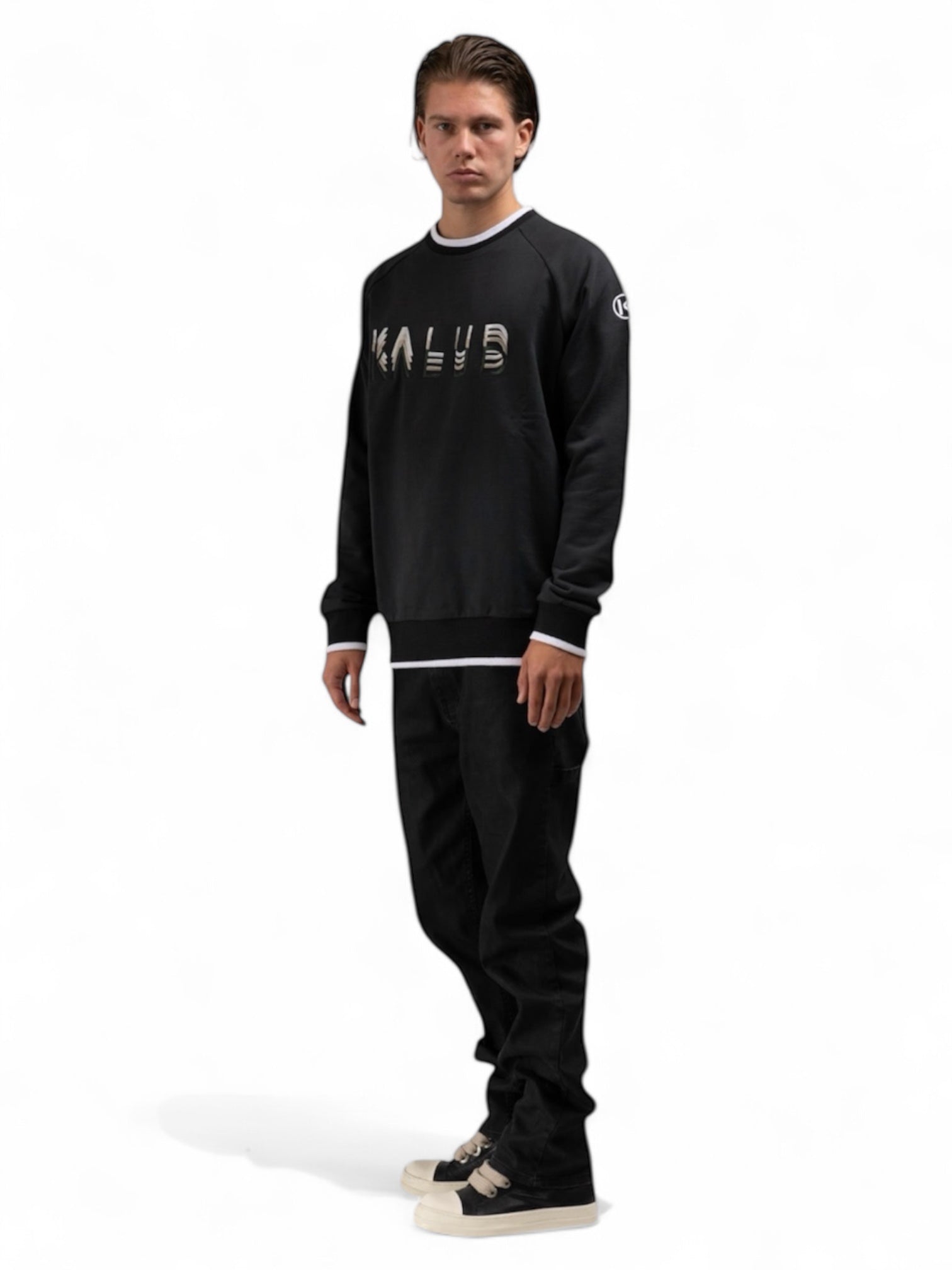 Regular Fit Pullover Washed Black 3D