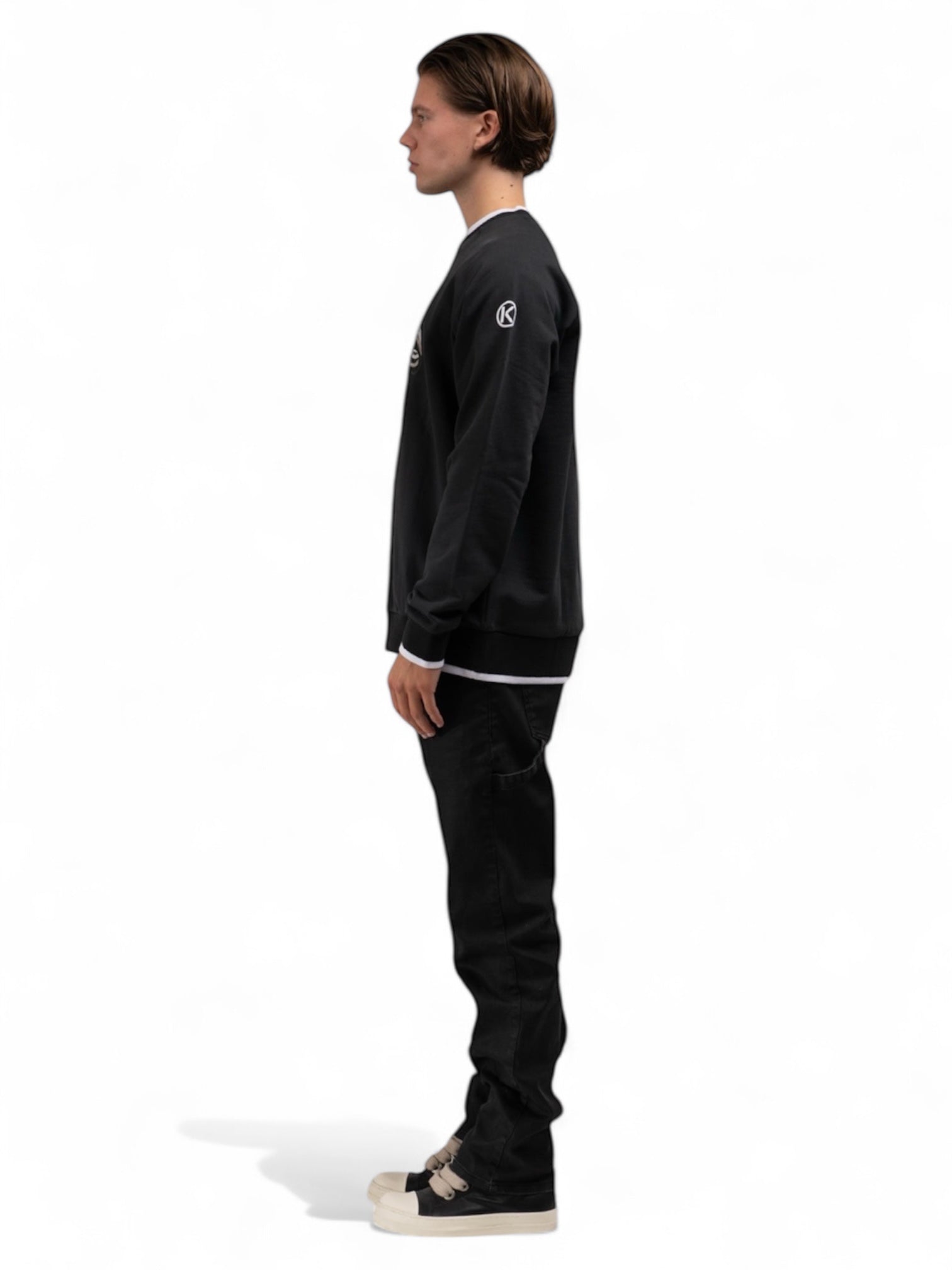 Regular Fit Pullover Washed Black 3D