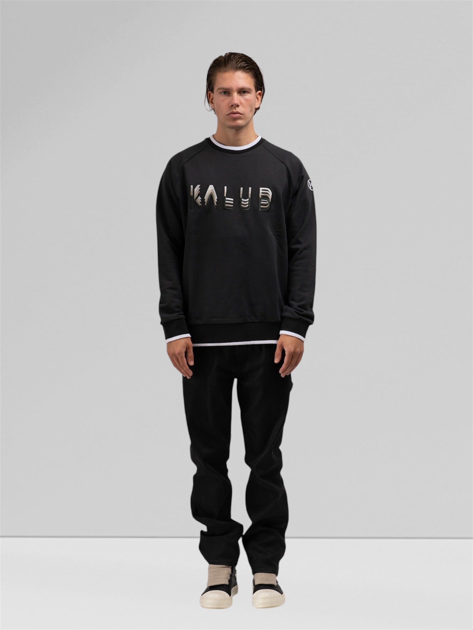 Regular Fit Pullover Washed Black 3D