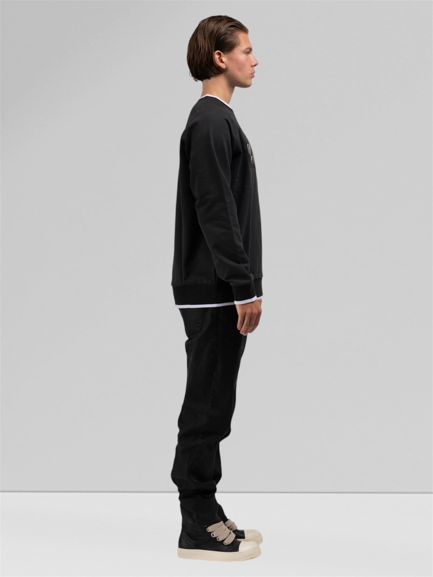 Regular Fit Pullover Washed Black 3D