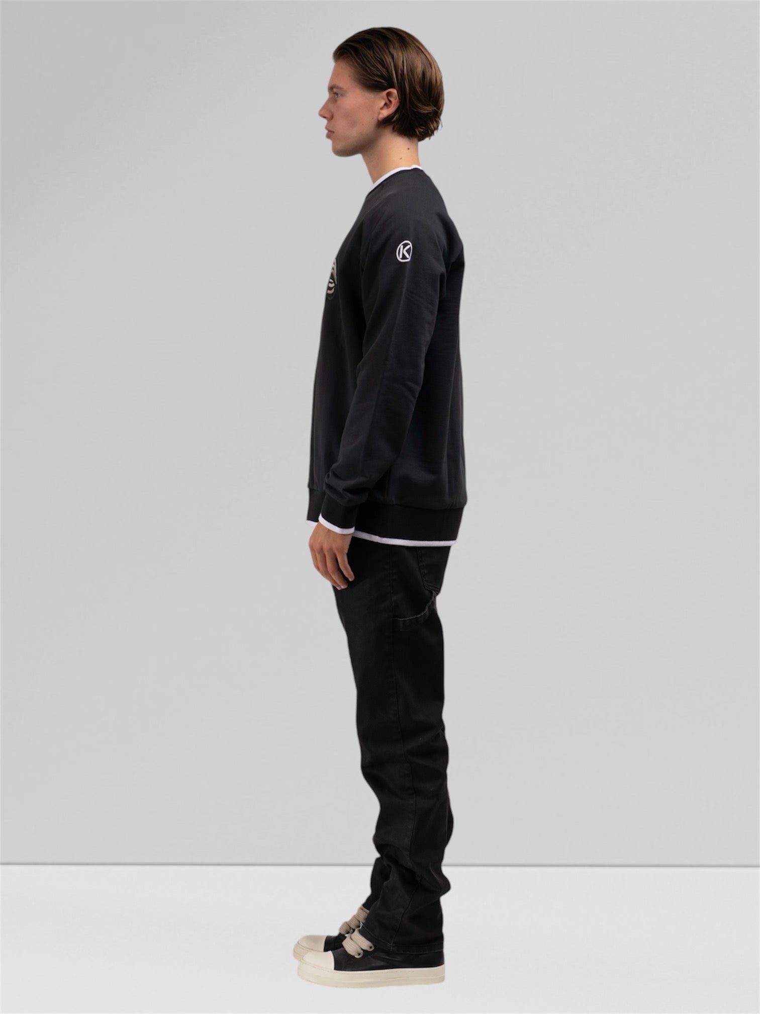 Regular Fit Pullover Washed Black 3D